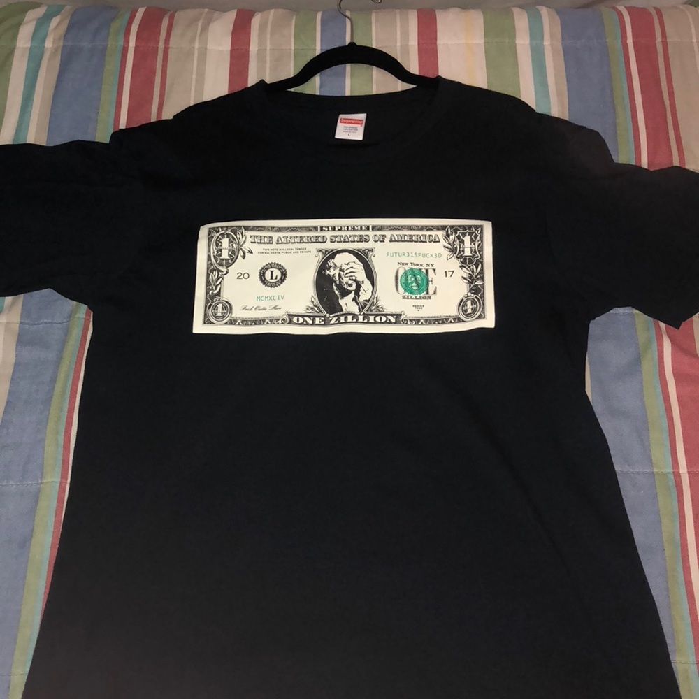 Navy Supreme Dollar Tee size L